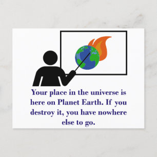 Ihr Platz im Universum - Zitat zum Klimawandel Postkarte