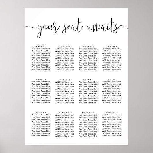 Ihr Platz wartet | Skriptsitzdiagramm Poster (Vorne)