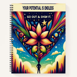 Ihr Potenzial ist endlos auszugehen und es zu zeig Notizblock