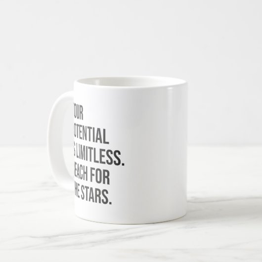Ihr Potenzial ist grenzenlos - Motivierend Kaffeetasse (Vorderseite Links)