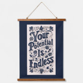 Ihr Potenzial ist unendlich dunkler Hintergrund Wandteppich Mit Holzrahmen (Vorderseite)