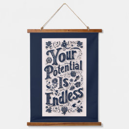 Ihr Potenzial ist unendlich dunkler Hintergrund Wandteppich Mit Holzrahmen