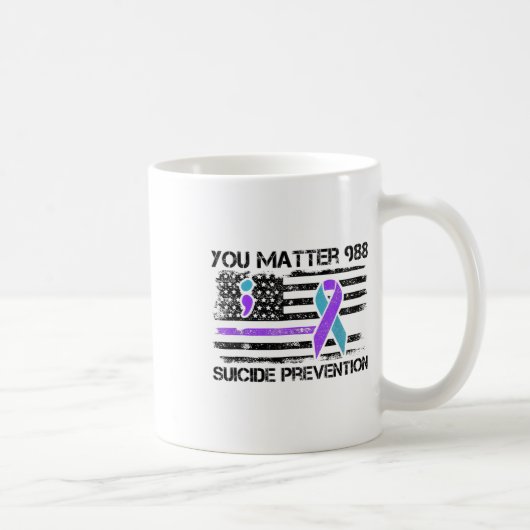Ihr Problem 988 Suizid Prevention American Flag A Kaffeetasse (Rechts)