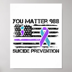 Ihr Problem 988 Suizid Prevention American Flag A Poster