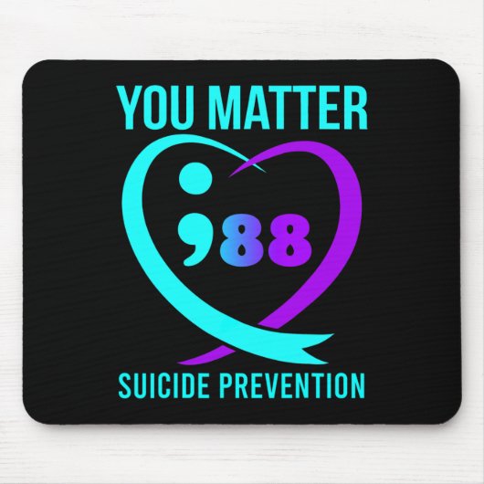 Ihr Problem 988 Suizidprävention Bewusstsein Mousepad (Vorne)