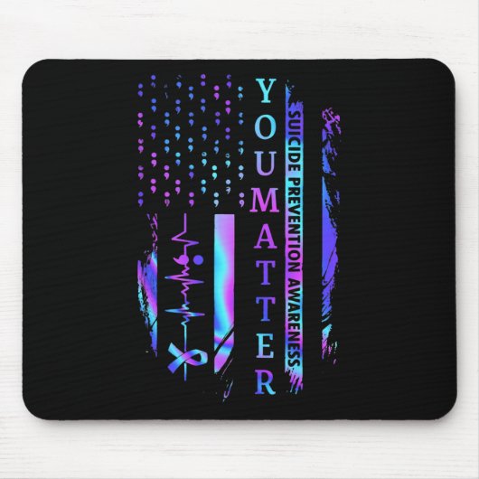 Ihr Problem Gefärbte Krawatte Suizidprävention Bew Mousepad (Vorne)