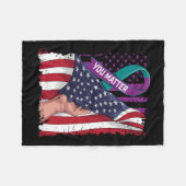 Ihr Problem ist Aquamariner und Lila Ribbon Suizid Fleecedecke (Vorderseite (Horizontal))