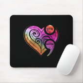 Ihr Problem Semicolon Herz Mental Health Awarenes Mousepad (Mit Mouse)