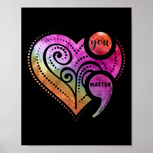Ihr Problem Semicolon Herz Mental Health Awarenes Poster (Vorne)