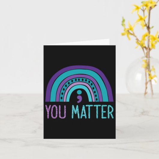 Ihr Problem Semicolon Suizidprävention Lila Karte (Gelbe Blume)