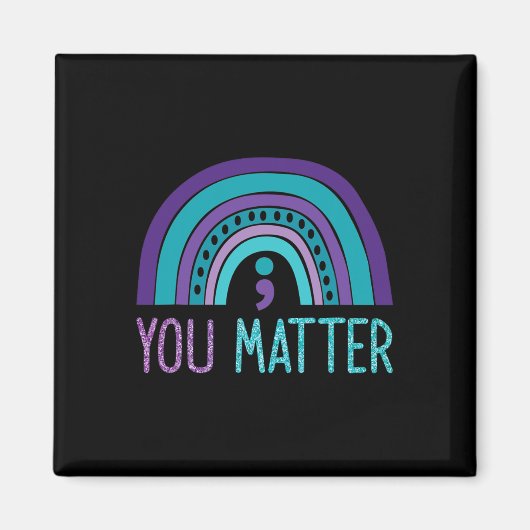 Ihr Problem Semicolon Suizidprävention Lila Magnet (Vorne)