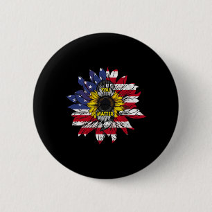 Ihr Problem Sonnenblumen Amerikanische Flagge Suiz Button