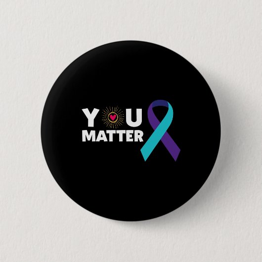 Ihr Problem Suizidprävention Bewusstsein Aquamarin Button (Vorderseite)