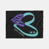 Ihr Problem Suizidprävention Bewusstsein Aquamarin Fleecedecke (Vorderseite (Horizontal))