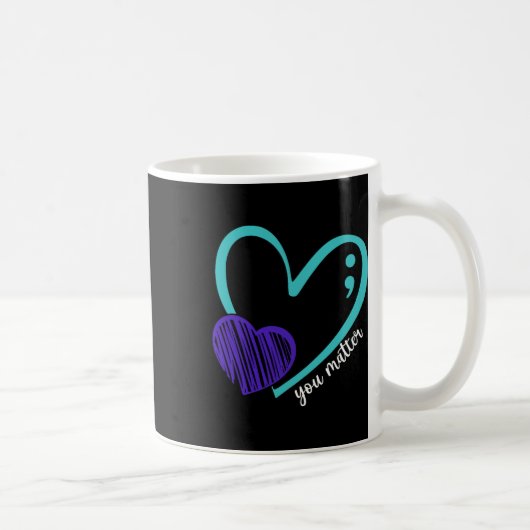 Ihr Problem Suizidprävention Bewusstsein Aquamarin Kaffeetasse (Rechts)