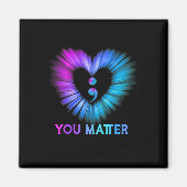 Ihr Problem Suizidprävention Bewusstsein Aquamarin Magnet (Vorne)