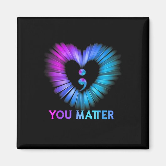 Ihr Problem Suizidprävention Bewusstsein Aquamarin Magnet (Vorne)