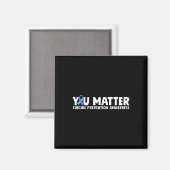 Ihr Problem Suizidprävention Bewusstsein Aquamarin Magnet (Vorderseite/Rückseite)