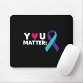 Ihr Problem Suizidprävention Bewusstsein Aquamarin Mousepad (Mit Mouse)