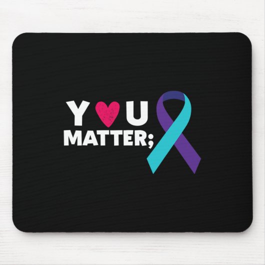 Ihr Problem Suizidprävention Bewusstsein Aquamarin Mousepad (Vorne)