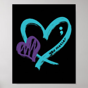 Ihr Problem Suizidprävention Bewusstsein Aquamarin Poster