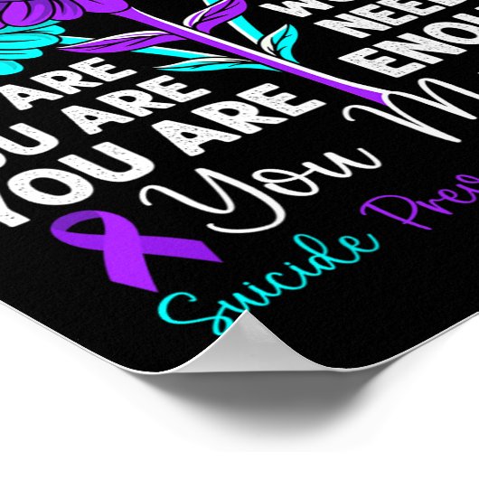 Ihr Problem Suizidprävention Bewusstsein positiv Poster (Ecke)