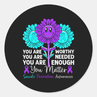 Ihr Problem Suizidprävention Bewusstsein positiv Runder Aufkleber