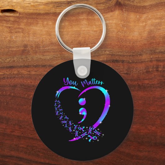 Ihr Problem - Suzidprävention Aquamarine Lila Soft Schlüsselanhänger (Vorderseite)