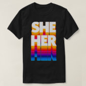 Ihr Pronoun Retro verblasste Design T-Shirt (Design vorne)