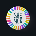 IHR Pronouns Rainbow Handletter Stolz Button<br><div class="desc">Dekorieren Sie Ihr Outfit mit diesem coolen Kunstknopf. Macht ein großartiges Geschenk! Sie können ihn anpassen,  die Hintergrundfarben ändern und auch Text hinzufügen. Karo in meinem Shop für viel mehr Farben und Muster! Lass mir Bescheid,  wenn du auch etwas Gewohntes willst.</div>