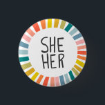 IHR Pronouns Rainbow Handletter Stolz Button<br><div class="desc">Dekorieren Sie Ihr Outfit mit diesem coolen Kunstknopf. Macht ein großartiges Geschenk! Sie können ihn anpassen,  die Hintergrundfarben ändern und auch Text hinzufügen. Karo in meinem Shop für viel mehr Farben und Muster! Lass mir Bescheid,  wenn du auch etwas Gewohntes willst.</div>