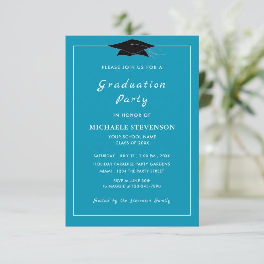 Ihr QR Code Abschluss lädt benutzerdefinierte Cors Einladung (Stehend Vorderseite)