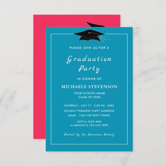 Ihr QR Code Abschluss lädt benutzerdefinierte Cors Einladung (Vorne/Hinten)