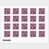Ihr QR-Code auf Hellrosa Quadratischer Aufkleber (Blatt)