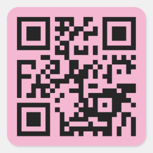 Ihr QR-Code auf Hellrosa Quadratischer Aufkleber