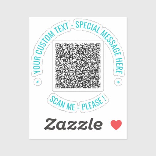 Ihr QR-Code-Aufkleber mit benutzerdefiniertem Text Aufkleber (Blatt)
