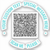 Ihr QR-Code-Aufkleber mit benutzerdefiniertem Text Aufkleber (Vorderseite)