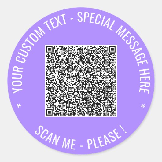 Ihr QR-Code-Aufkleber mit benutzerdefiniertem Text Runder Aufkleber (Vorderseite)