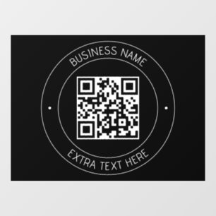Ihr QR-Code & bearbeitbarer Text Schwarz & Weiß Fensteraufkleber
