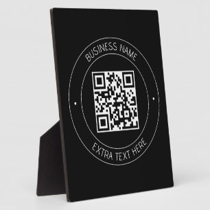 Ihr QR-Code & bearbeitbarer Text   Schwarz & Weiß Fotoplatte