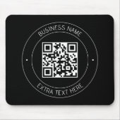 Ihr QR-Code & bearbeitbarer Text | Schwarz & Weiß Mousepad (Vorne)