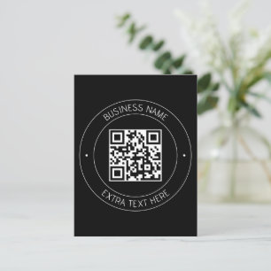 Ihr QR-Code & bearbeitbarer Text Schwarz & Weiß Postkarte