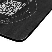 Ihr QR-Code & bearbeitbarer Text | Schwarz & Weiß Schneidebrett (Ecke)