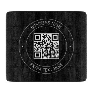 Ihr QR-Code & bearbeitbarer Text Schwarz & Weiß Schneidebrett