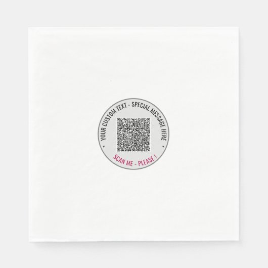 Ihr QR-Code Benutzerdefiniert Text und Farben Part Serviette (Vorderseite)