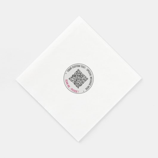 Ihr QR-Code Benutzerdefiniert Text und Farben Part Serviette (Ecke)
