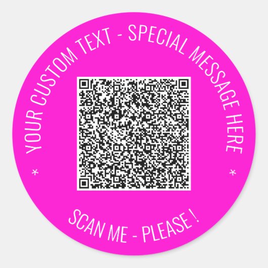 Ihr QR-Code benutzerdefinierte Textfarbe Aufkleber (Vorderseite)