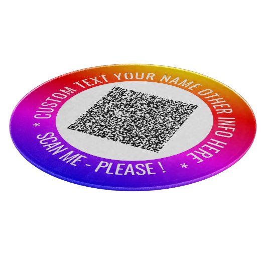 Ihr QR-Code - benutzerdefinierte Textfarbenzuordnu Schneidebrett (Ecke)