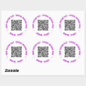 Ihr QR-Code benutzerdefinierter Text Branded Stick Runder Aufkleber (Blatt)