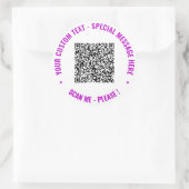 Ihr QR-Code benutzerdefinierter Text Branded Stick Runder Aufkleber (Tasche)